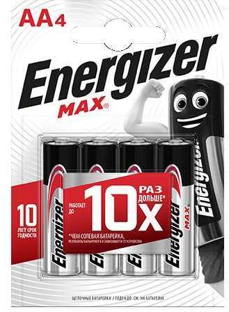 Элемент питания алкалиновый MAX LR6/316 BL4 (4/96/18816) (блист.4шт) Energizer 28643