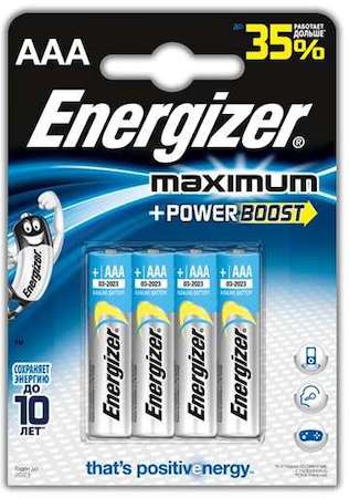 Элемент питания алкалиновый Maximum LR03/286 BL4 (4/48/21600) (блист.4шт) Energizer 45432
