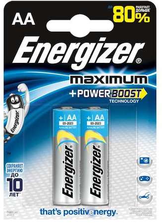 Элемент питания алкалиновый Maximum LR6/316 BL2 (2/24/9360) (блист.2шт) Energizer 28640