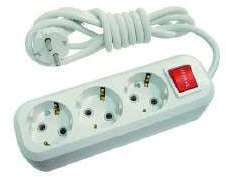 Удлинитель 3х2м с заземл. с выкл.16А IP20 Makel MGP212