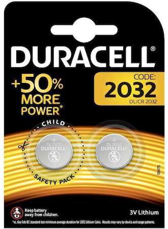 Элемент питания литиевый CR 2032-2BL (блист.2шт) (20/200/29400) Duracell Б0037273