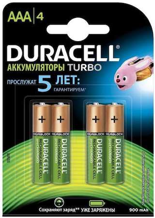 Аккумулятор HR03-4BL 850мА.ч/900мА.ч предзаряженные (блист.4шт) Duracell Б0014861