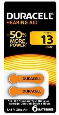 Элемент питания для слуховых аппаратов ZA13-6BL (блист.6шт) Duracell Б0039180