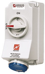MENNEKES Розетка наруж. уст. Duo 32А 2P+E IP44 с мех. блок Mennekes 5696A