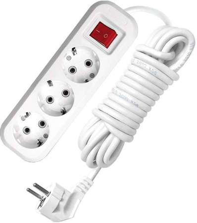 Universal Удлинитель 3х5м с заземл. 16А IP20 S-303 с выкл. ПВС 3х1 UNIVersal 9631987