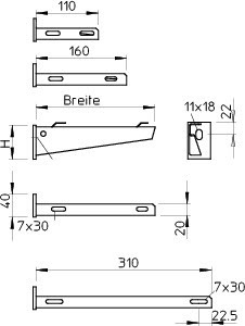 OBO Bettermann Кронштейн для проволочных лотков 610мм AWG 15 61 VA4571 OBO 6420652