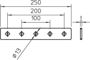 OBO Bettermann Пластина соединительная 250х40х4 GMS 5 VP V4A OBO 1124731