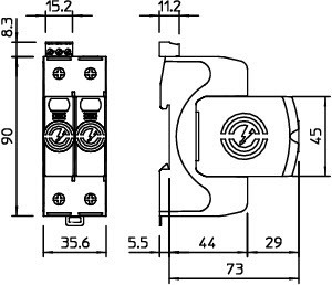OBO Bettermann Устройство защиты от импульсных перенапр. УЗИП 550В SurgeController V20-2+FS-550 2 пол. OBO 5095312