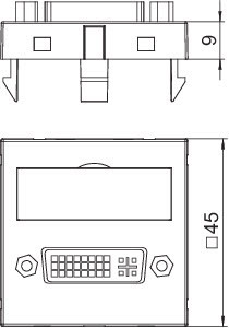 OBO Bettermann Рамка Modul45 мультимедийная DVI MTG-DVI F SWGR1 черн. OBO 6104757