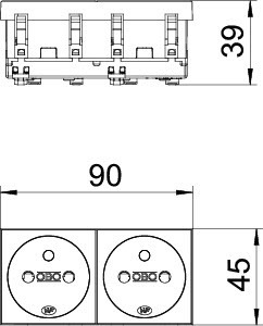 OBO Bettermann Розетка 2-м 10/16А 250В STD-F0 SRO2 0град. франц. станд. красн. OBO 6120178