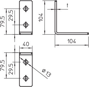 OBO Bettermann Пластина соединительная 104х104х40х4 GMS 4 VW 90 V2A OBO 1124703