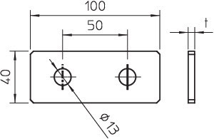 OBO Bettermann Пластина соединительная 100х40х4 GMS 2 VP V4A OBO 1124725