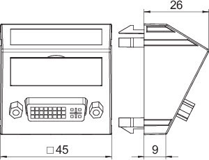 OBO Bettermann Рамка Modul45 мультимедийная DVI MTS-DVI F AL1 серебр. OBO 6104772