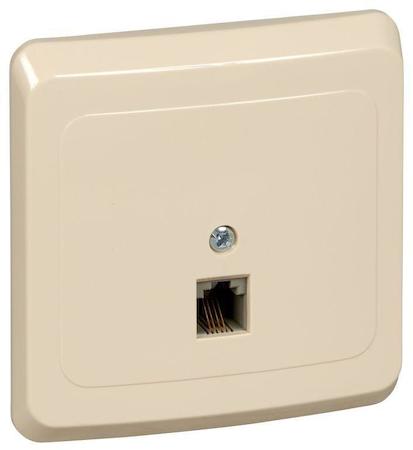 Schneider Electric Розетка телефонная 1-м СП Этюд крем. SchE TELC-001K