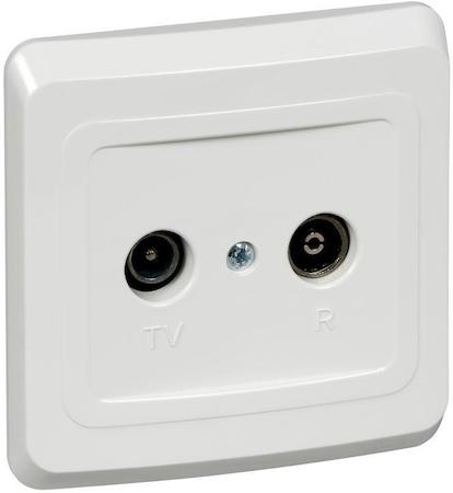 Schneider Electric Розетка TV-FM 1-м СП Этюд оконечная бел. SchE TVC-001B