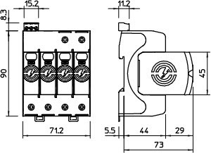 OBO Bettermann Устройство защиты от импульсных перенапр. УЗИП 150В SurgeController V20-3+NPE+FS-150 3 пол. OBO 5095321