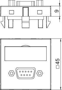 OBO Bettermann Рамка Modul45 мультимедийная D-Sub9 MTG-DB9 F SWGR1 черн. OBO 6104685