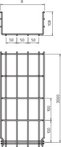 OBO Bettermann Лоток проволочный 300х105 L3000 сталь 4.8мм GRM105 300VA4401 OBO 6002479