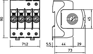 OBO Bettermann Устройство защиты от импульсных перенапр. УЗИП 320В SurgeController V20-3+NPE-320 3 пол. OBO 5095263