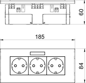 OBO Bettermann Блок укомплектованный розеточный AR45 марк. 3хModul45 84х185х59мм DE-RW D0RW3B бел. OBO 6119433