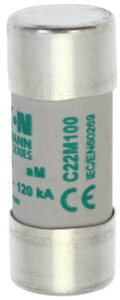 Предохранитель цилиндрический AM 22.2х58 100А боек EATON C22M100S