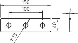 OBO Bettermann Пластина соединительная 150х40х4 GMS 3 VP V2A OBO 1124687