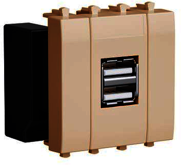 ДКС 4405542 USB зарядное устройство модульное, "Avanti", "Ванильная дымка", 2 модуля