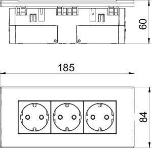 OBO Bettermann Блок укомплектованный розеточный AR45 3хModul45 84х185х59мм SDE-RW D0RW3 бел. OBO 6119414