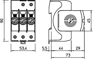 OBO Bettermann Устройство защиты от импульсных перенапр. УЗИП 550В SurgeController V20-3-550 3 пол. OBO 5095213