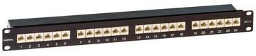 ДКС RN6PPF241BK Патч-панель 19",1U,CAT6, 24 порта RJ45, экранированная