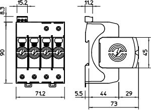 OBO Bettermann Устройство защиты от импульсных перенапр. УЗИП 320В SurgeController V20-3+NPE+FS-320 3 пол. OBO 5095343