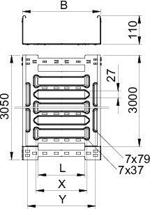 OBO Bettermann Лоток листовой перфорированный 300х110 L3050 сталь 1.5мм SKSM 130 FT OBO 6059637
