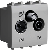 ДКС 4400532 Розетка TV-FM-SAT модульная, "Avanti", "Белое облако", 2 модуля