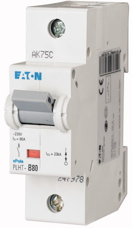 Выключатель автоматический модульный 1п B 80А 20кА PLHT-B80 EATON 247978