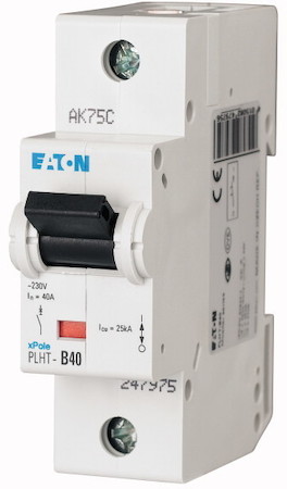 Выключатель автоматический модульный 1п B 40А 25кА PLHT-B40 EATON 247975