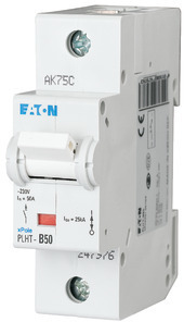 Выключатель автоматический модульный 1п C 50А 25кА PLHT-C50 EATON 247985