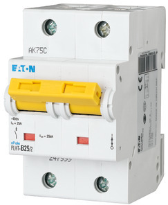 Выключатель автоматический модульный 2п C 25А 25кА PLHT-C25/2 EATON 248008