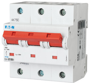 Выключатель автоматический модульный 3п B 100А PLHT-B100/3 EATON 248031