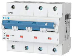 Выключатель автоматический модульный 4п (3P+N) C 20А 25кА PLHT-C20/3N EATON 248059