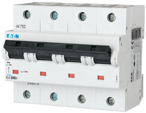 Выключатель автоматический модульный 4п D 40А 25кА PLHT-D40/4 EATON 248097