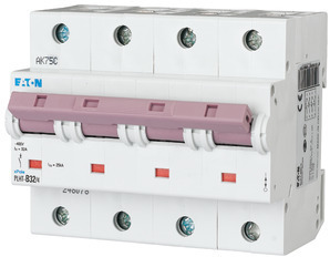 Выключатель автоматический модульный 4п C 32А 25кА PLHT-C32/4 EATON 248087