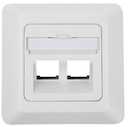 Лицевая панель угловая для розеточного модуля RJ-45 Volition®, 2-порт,45х45, белая