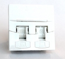 Лицевая панель для розеточного модуля RJ-45 Volition®, 2-порт, 45х45,белая Deluxe