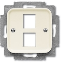 Плата центральная (накладка) для 2-х разъёмов Modular Jack (артикулы 0210, 0211 и 0219), серия Busch-Duro 2000 SI, цвет слоновая кость