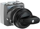 OC25 Cam switch, Ith=25A, ON-OFF, 1-contacts, Snap-on door mounting, Black Basic handle, Round front ring