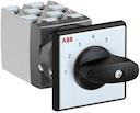 OC25 Cam switch, Ith=25A, Multi-Step, 5-contacts, Snap-on door mounting, Black Basic handle
