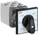 OC25 Cam switch, Ith=25A, Voltmeter, 6-contacts, Snap-on door mounting, Black Basic handle