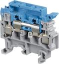 grey/blue Screw Clamp Terminal Blocks M4/8.SN with disconnect link bar locked on blue grip