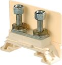 beige Railway Terminal Blocks HD16/14.FF5.20 2 stud terminal M5 x 19,5 mm (.768") with interruptor bar - Equipment (as per NF F 61017) : self locking nut + spring washer + washer