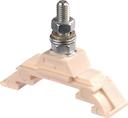 yellow Railway Terminal Blocks HD10/12.F5.2 1 stud terminal M5 x 19,5 mm (.768") - Equipment : 1 bottom nut + 2 washers + with 1 spring washer + 1 top nut